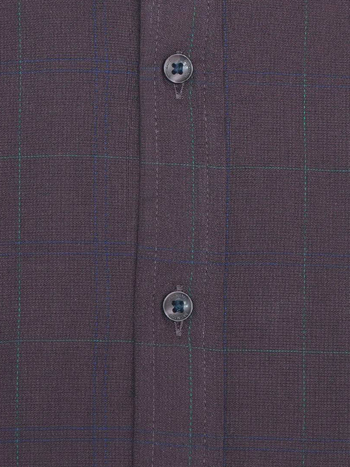 Dark Purple Structured Checkered Shirt