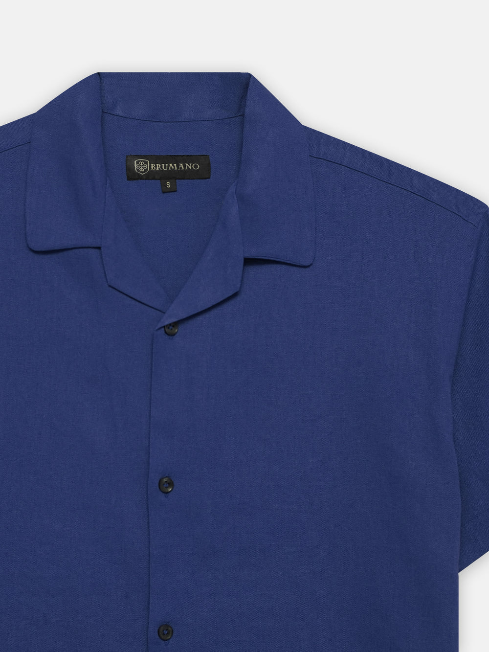 Dark royal blue linen half sleeve cuban collar shirt