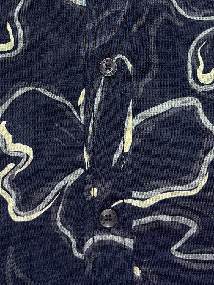 Dark Blue Bold Abstract Printed Shirt