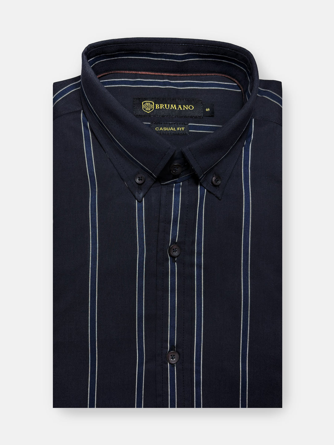 Darkbluestripedshirtwithbuttondowncollarbrumanopakistan