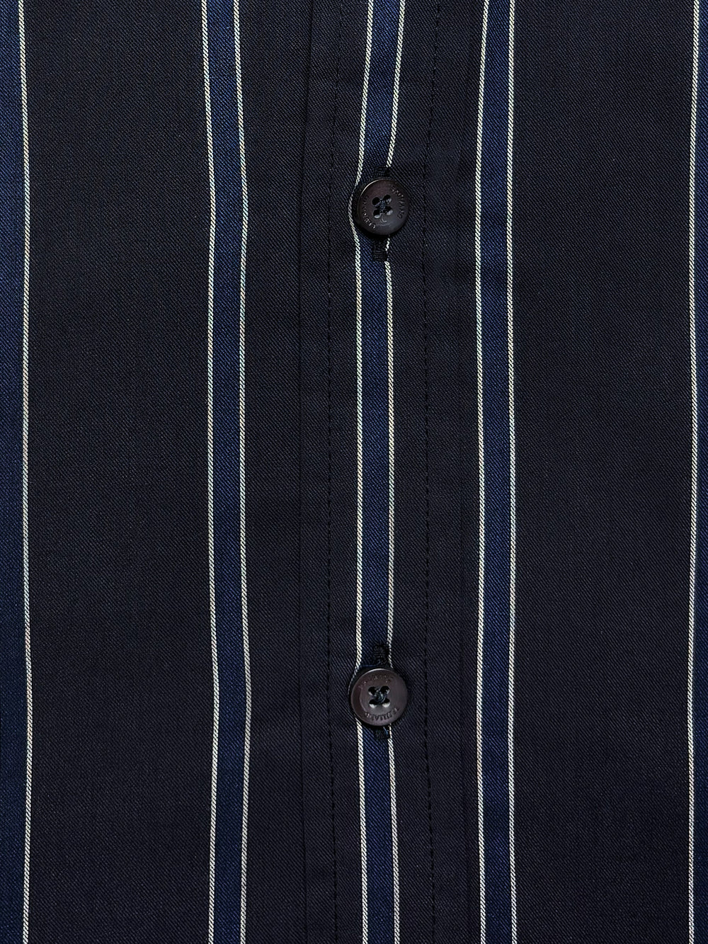 Dark Blue Striped Shirt With Button Down Collar
