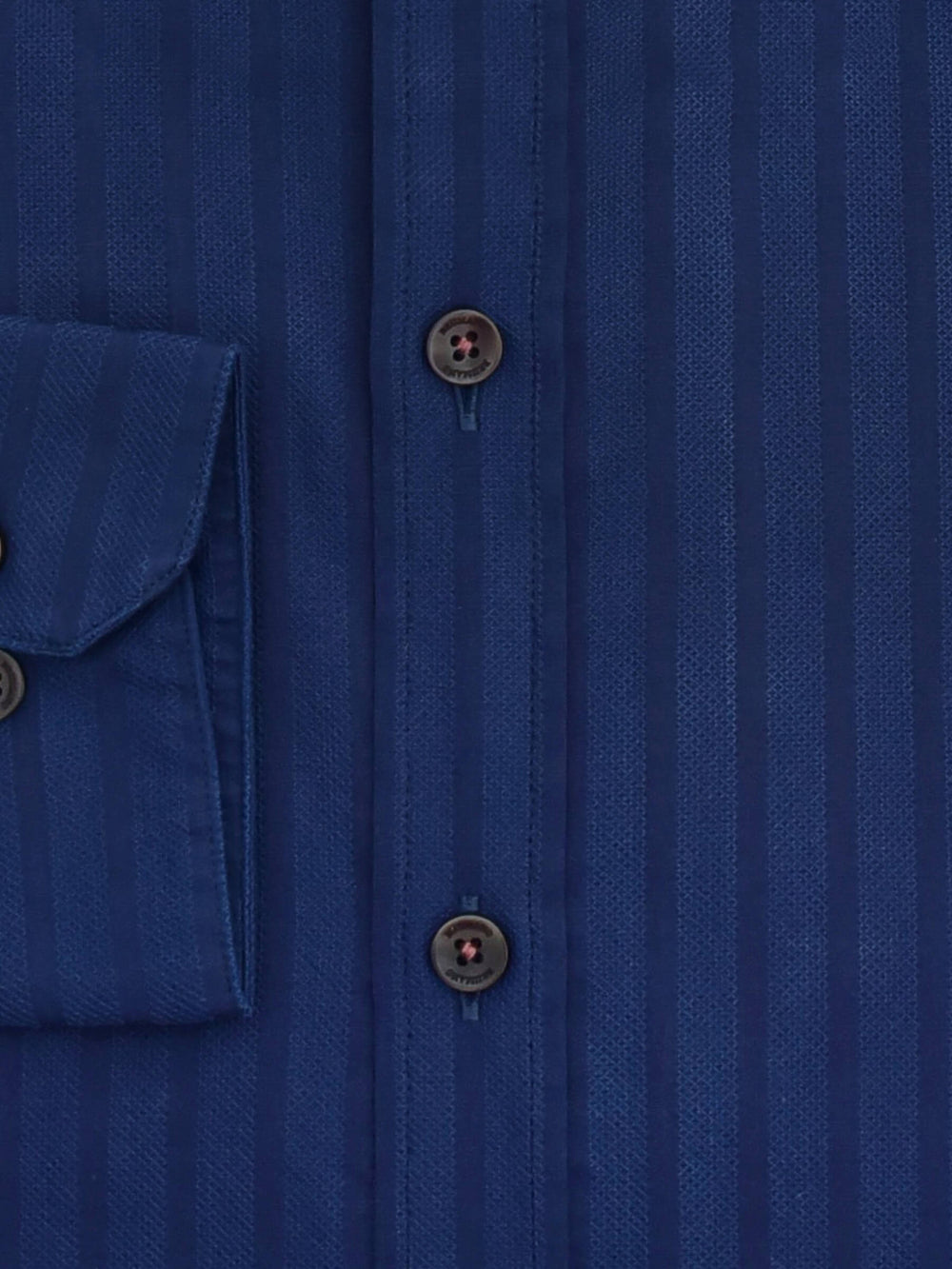 Dark Blue Structured Striped Formal Shirt