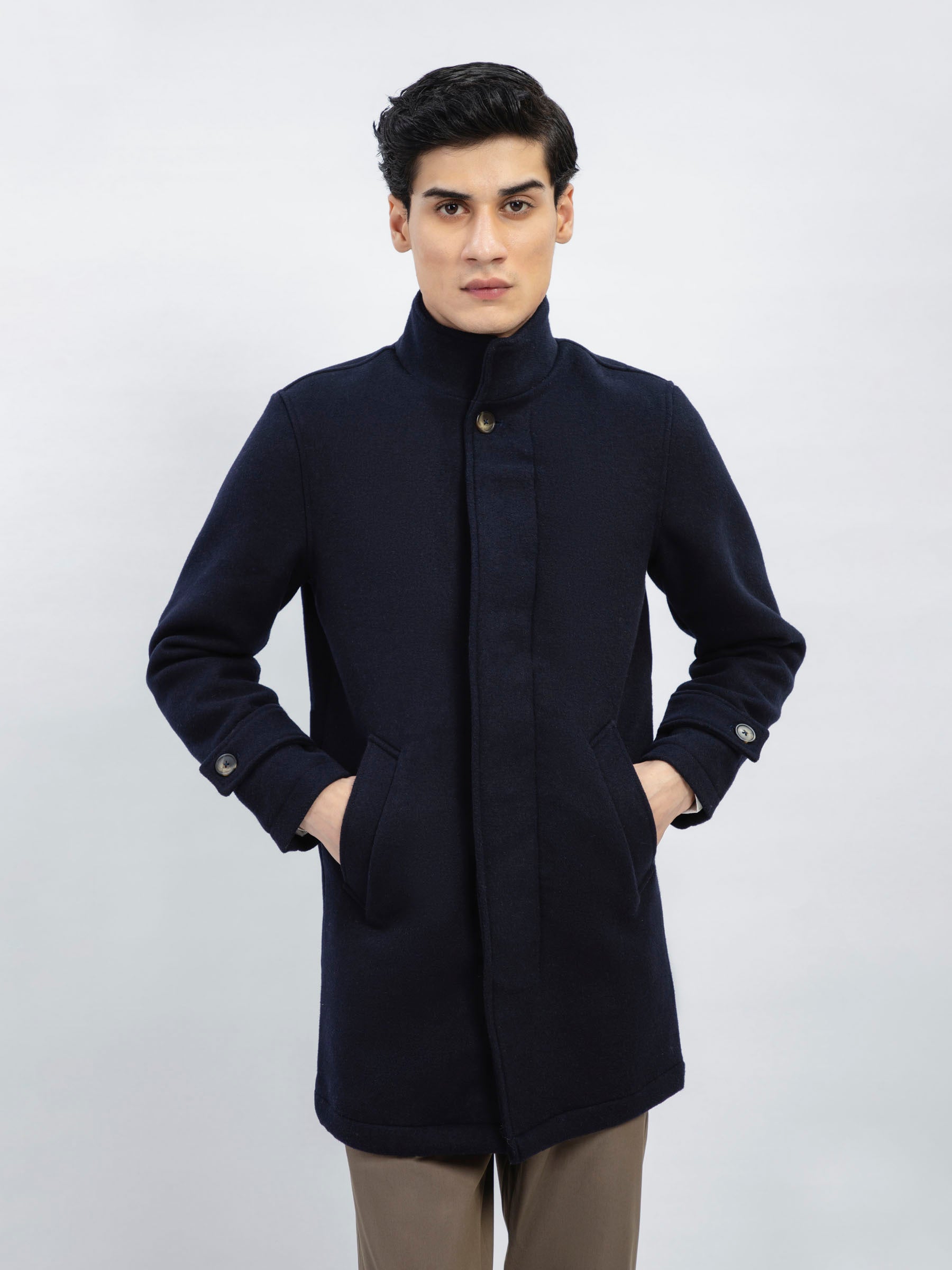 Dark blue outlet long coat