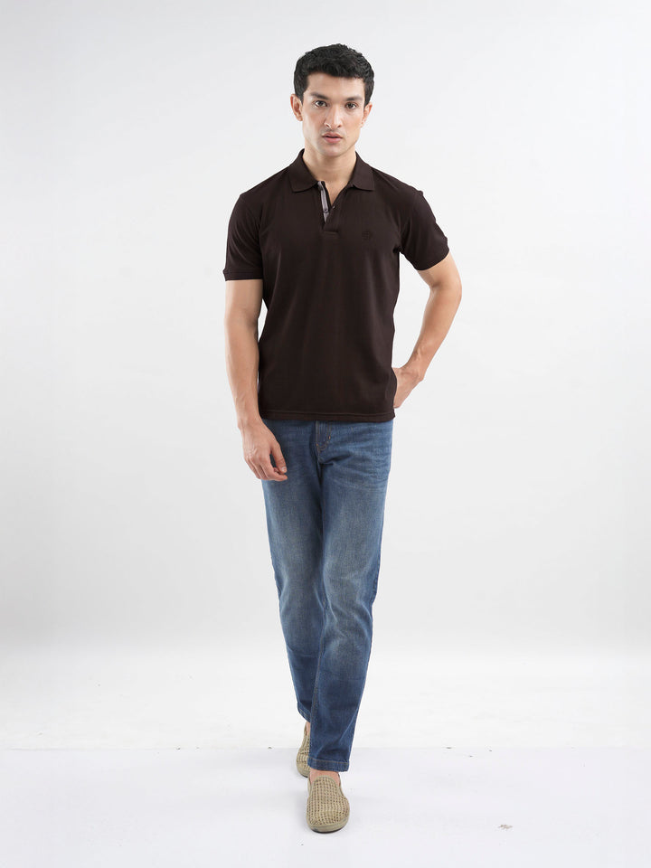 Dark Brown 100% Cotton Pique Polo