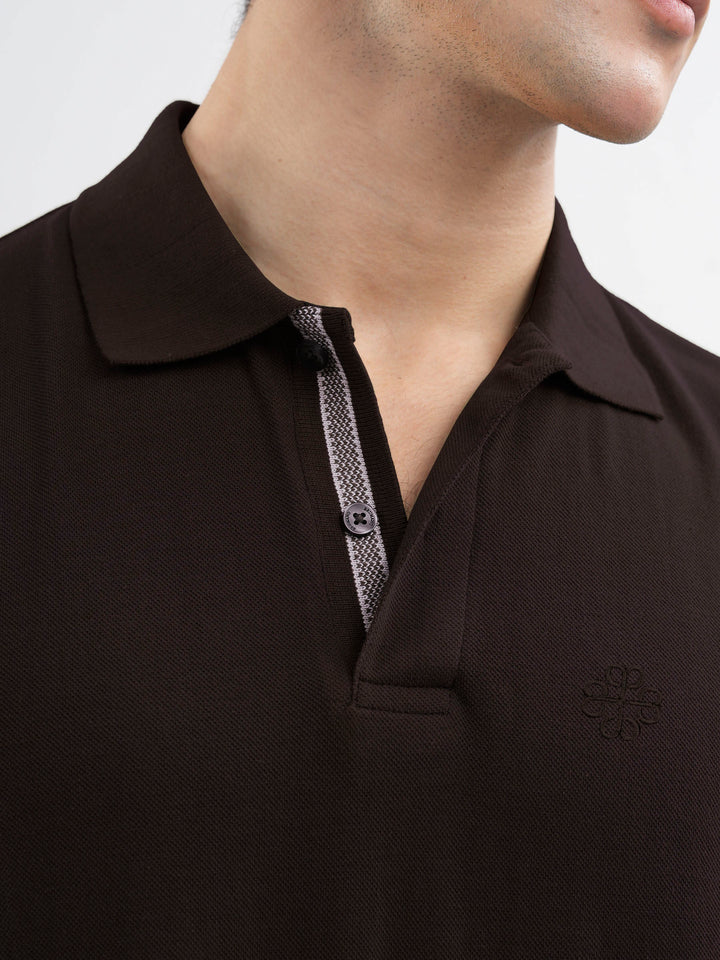 Dark Brown 100% Cotton Pique Polo
