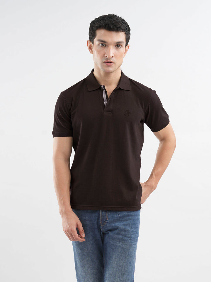 Dark Brown 100% Cotton Pique Polo