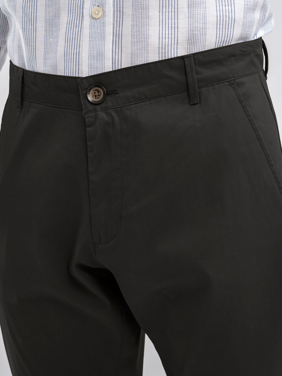 Dark Brown Cotton Chinos