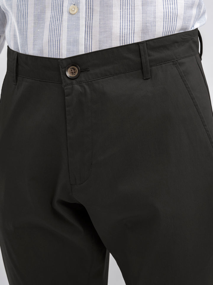 Dark Brown Cotton Chinos