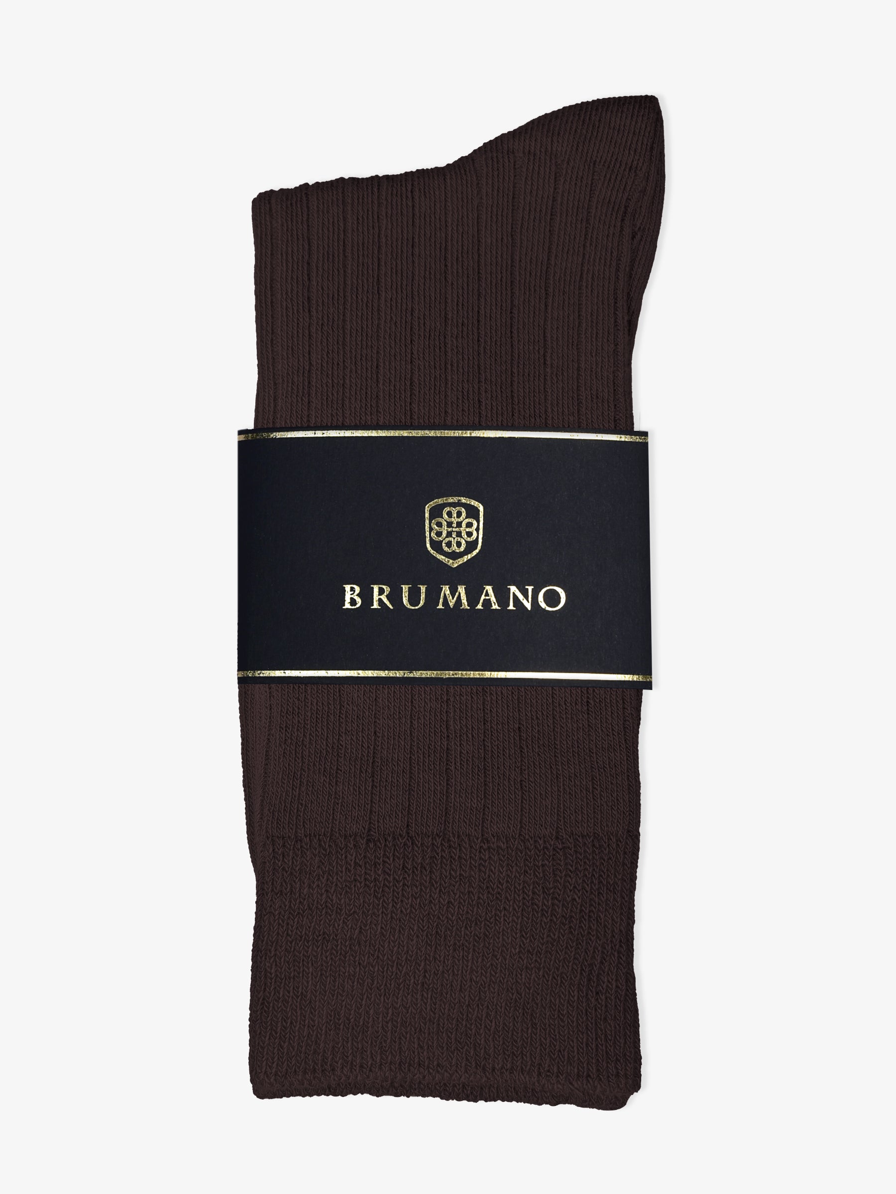 Dark Brown Ribbed Cotton Socks | Brumano Pakistan