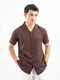 Dark Brown Structured Cuban Collar Shirt