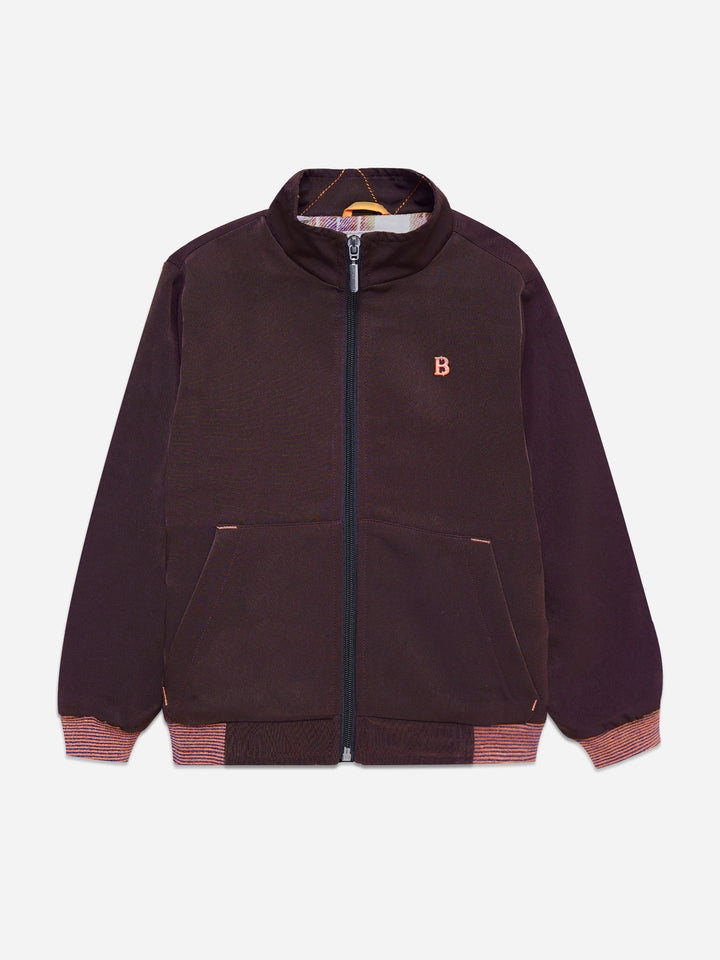 Dark Brown Structured Jacket With Pockets