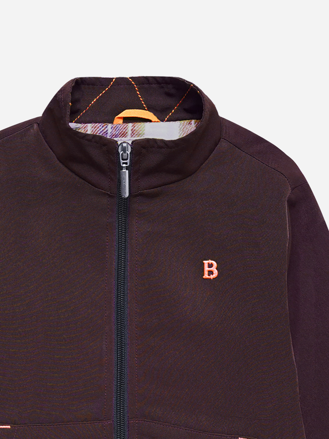 Dark Brown Structured Jacket With Pockets