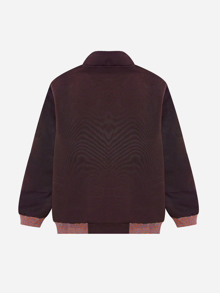 Dark Brown Structured Jacket With Pockets