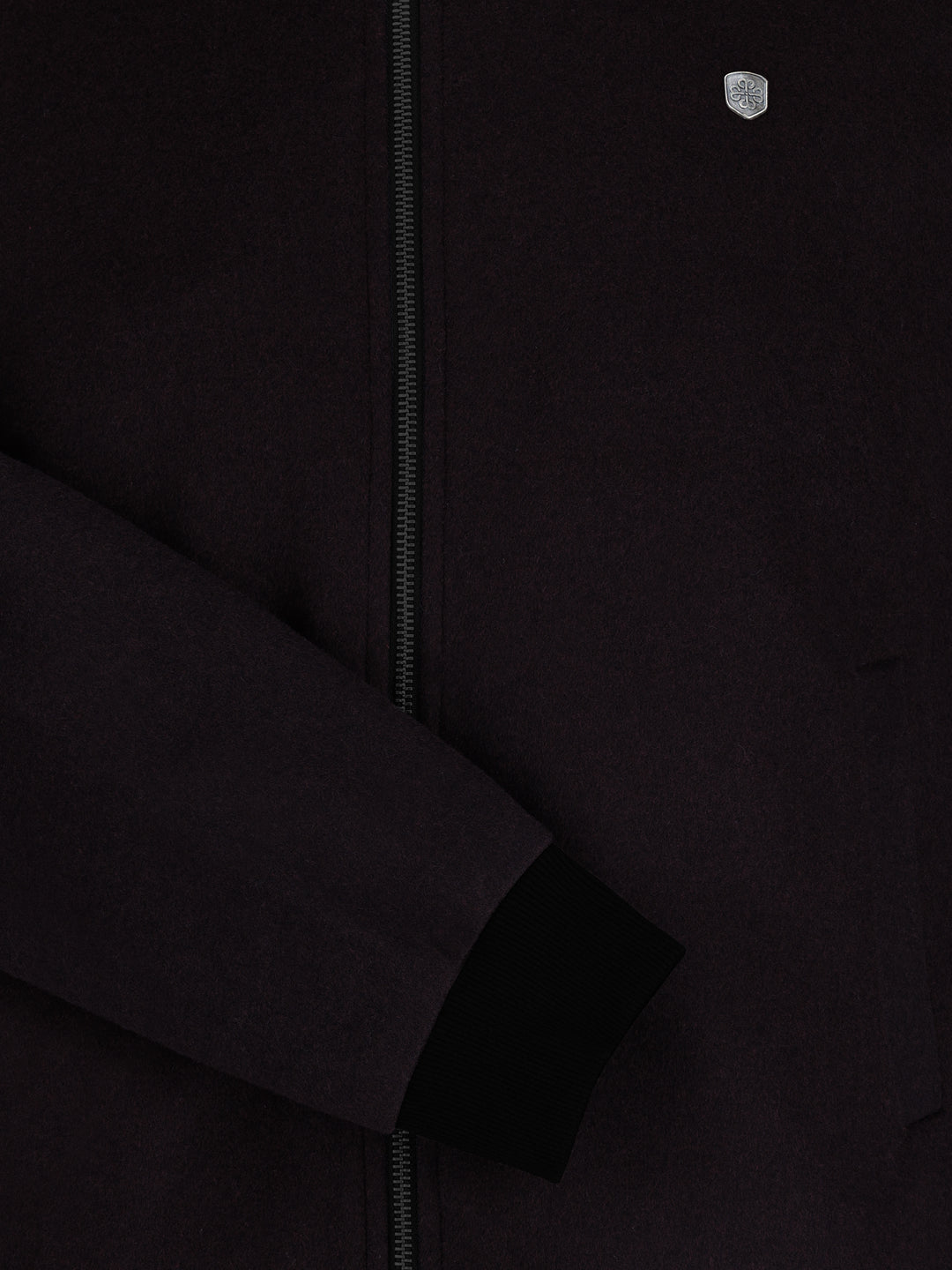 Dark Brown Wool Bomber Jacket