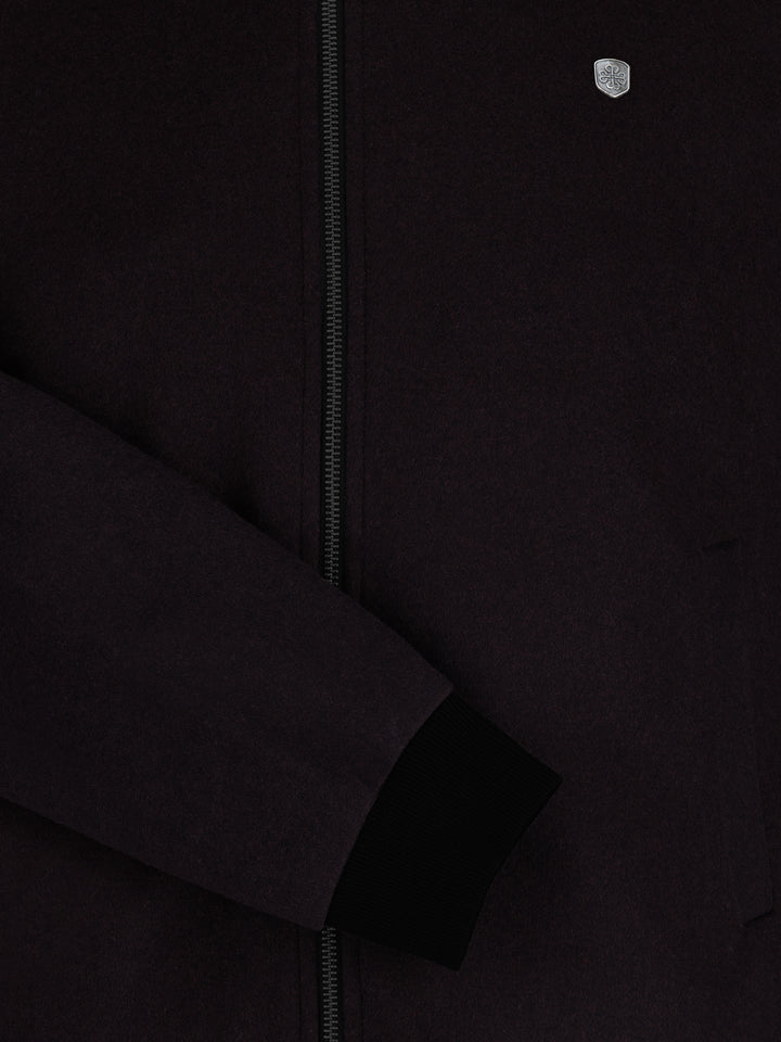 Dark Brown Wool Bomber Jacket