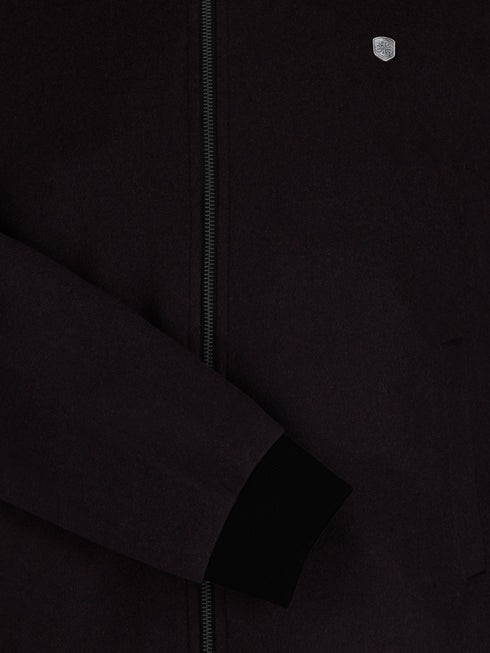 Dark Brown Wool Bomber Jacket