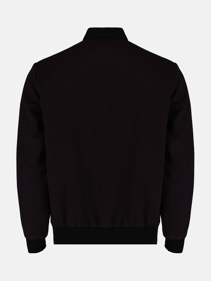 Dark Brown Wool Bomber Jacket