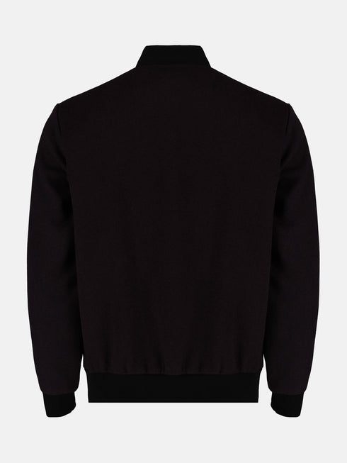 Dark Brown Wool Bomber Jacket