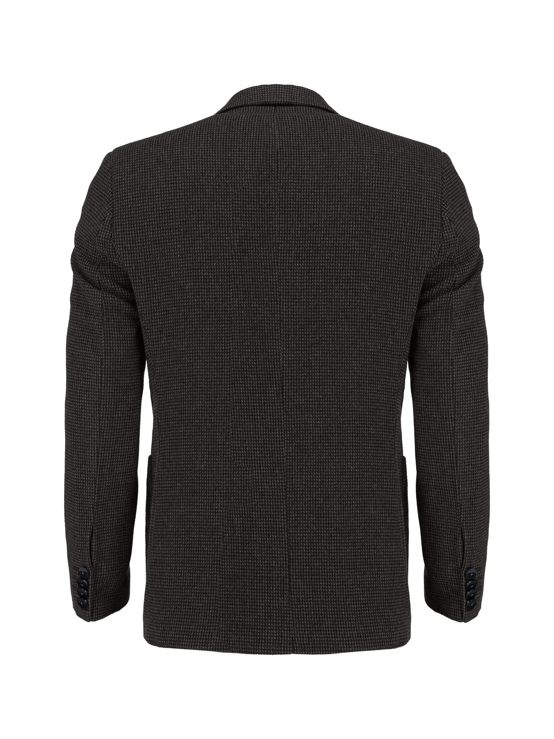 Dark Brown & Grey Dobby Wool & Cashmere Blended Blazer - Sartoria