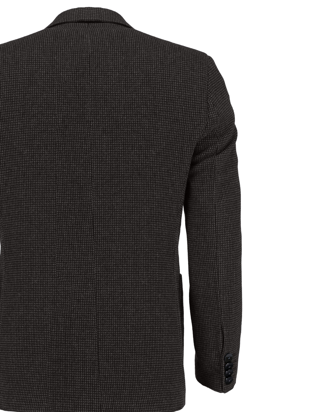 Dark Brown & Grey Dobby Wool & Cashmere Blended Blazer - Sartoria