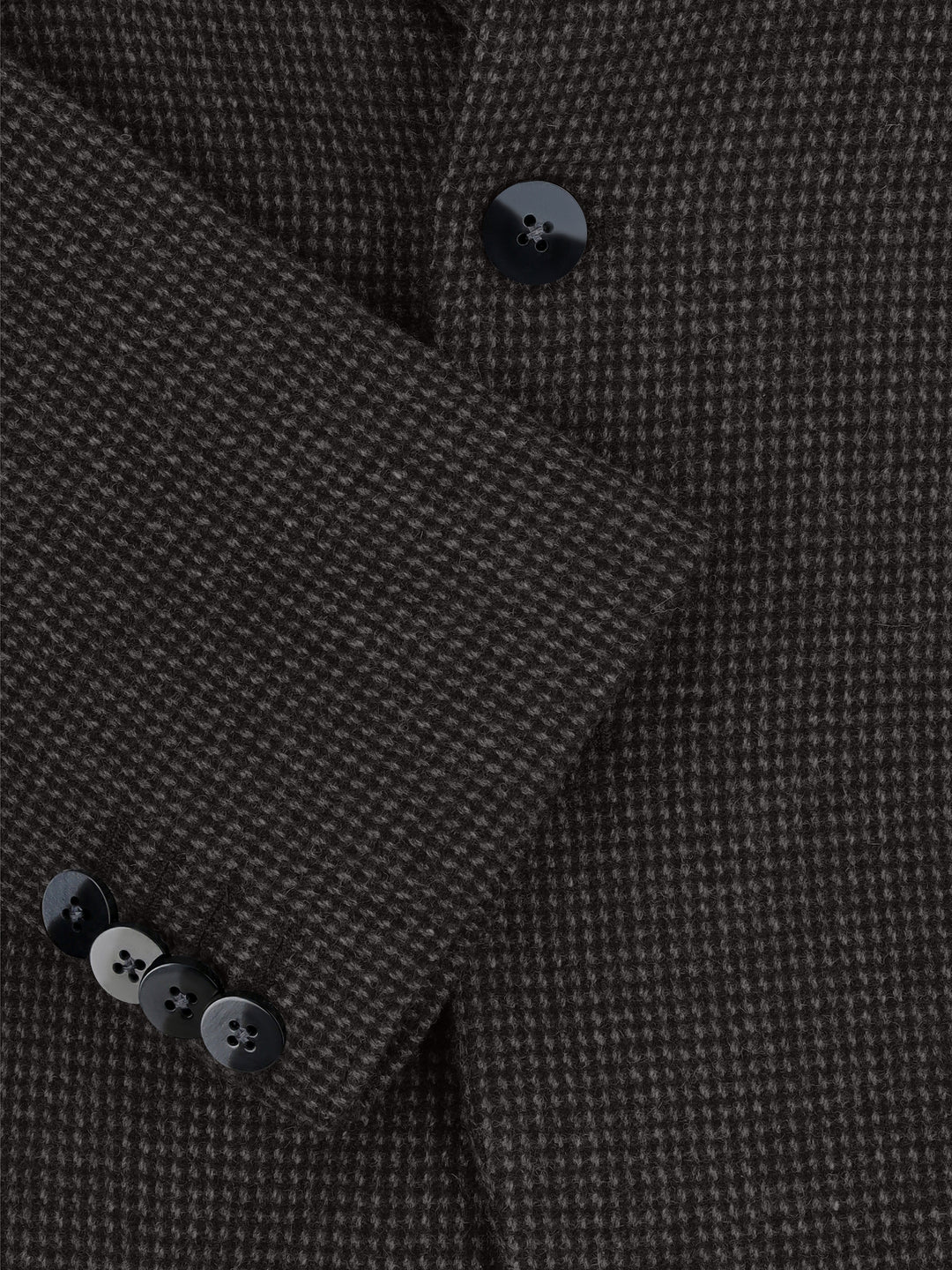 Dark Brown & Grey Dobby Wool & Cashmere Blended Blazer - Sartoria
