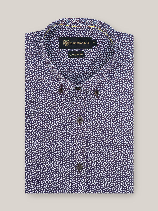 Dark Burgundy Printed Half Sleeve Shirt Brumano Pakistan