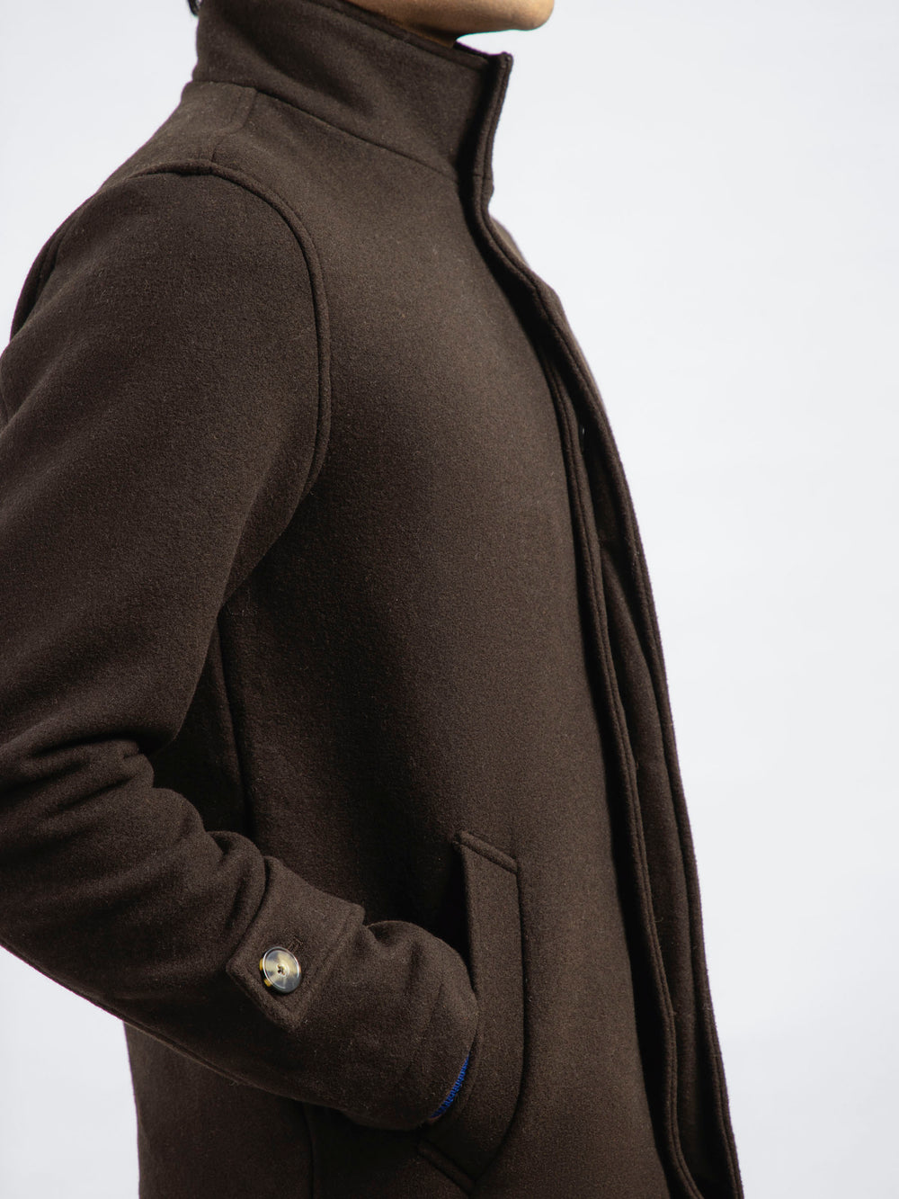 Dark Chocolate Brown Wool Blended Long Coat - Limited Edition