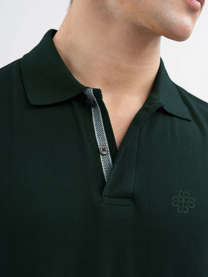 Dark Green 100% Cotton Pique Polo