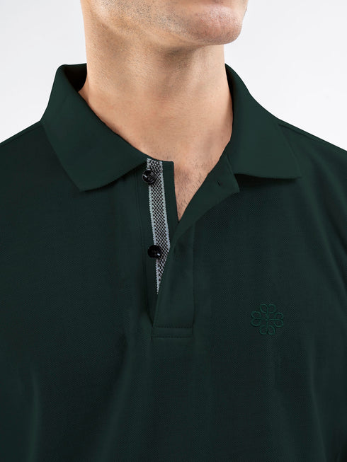 Dark Green 100% Cotton Pique Polo