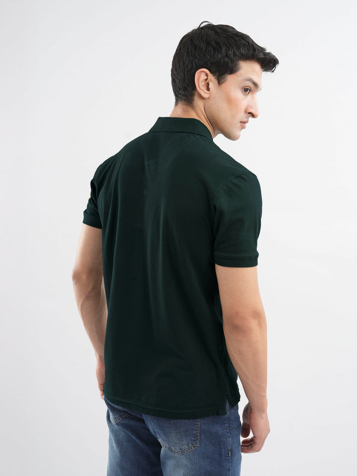 Dark Green 100% Cotton Pique Polo