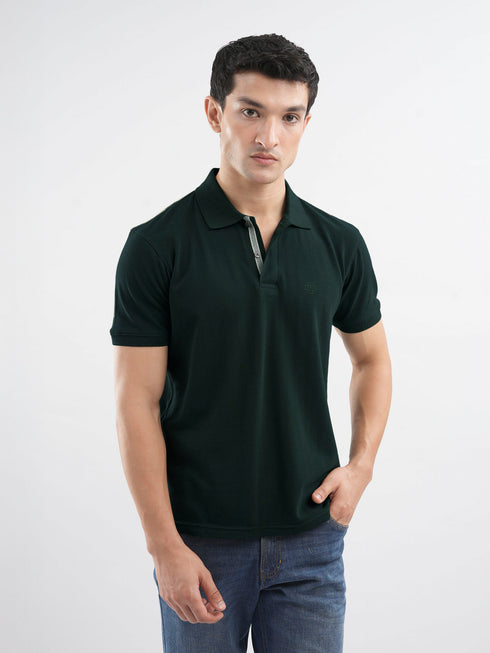 Dark Green 100% Cotton Pique Polo