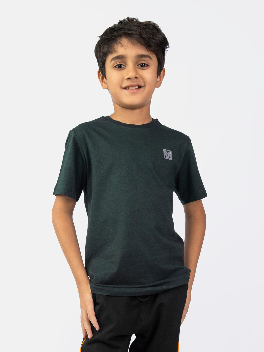 Dark green basic crew neck casual t shirt brumano pakistan