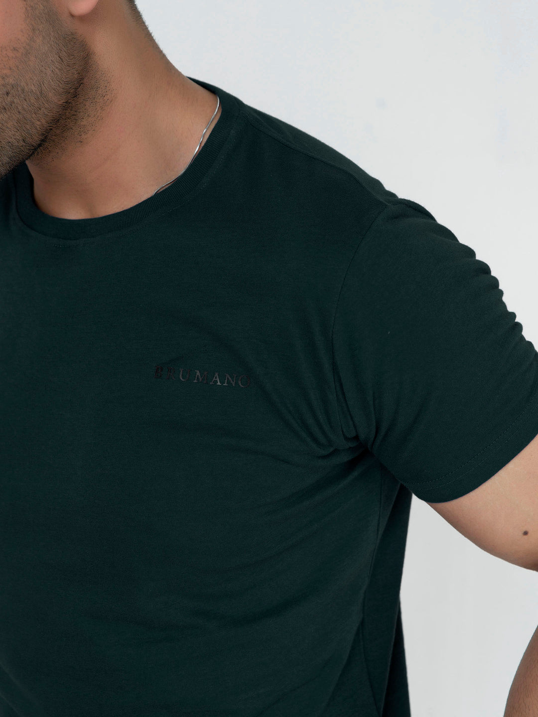 Dark Green Basic Crew Neck T-Shirt Brumano Pakistan