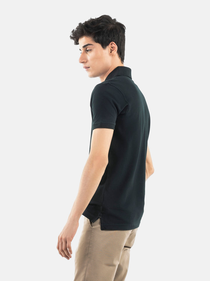 Dark Green Basic Pique Polo Shirt Brumano Pakistan