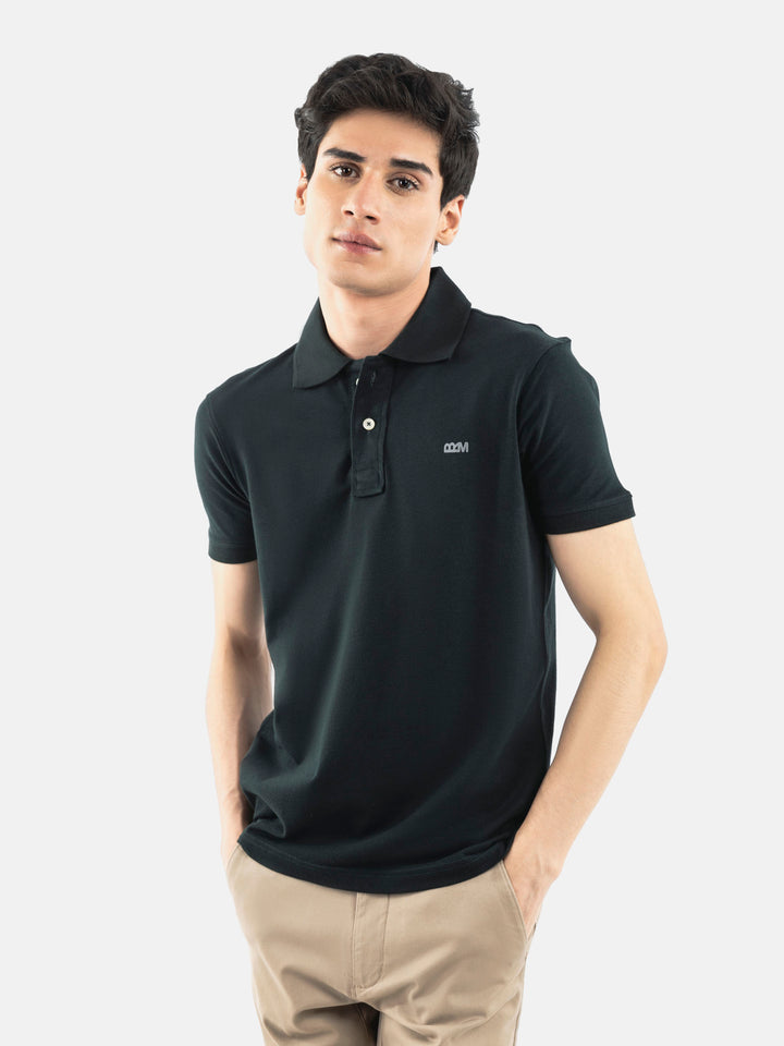 Dark Green Basic Pique Polo Shirt Brumano Pakistan