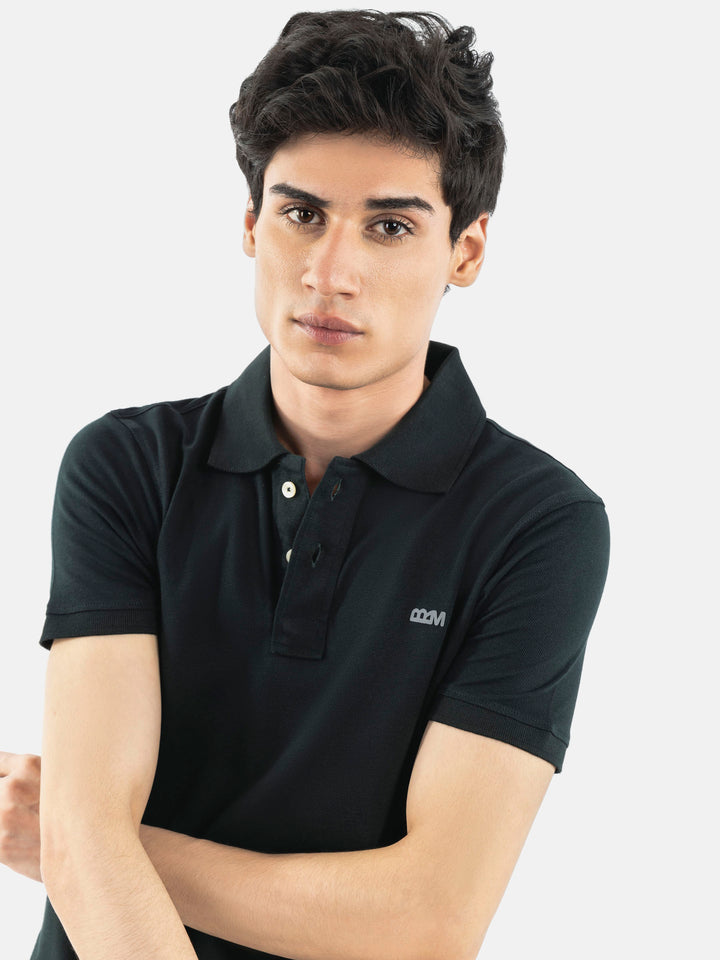 Dark Green Basic Pique Polo Shirt Brumano Pakistan