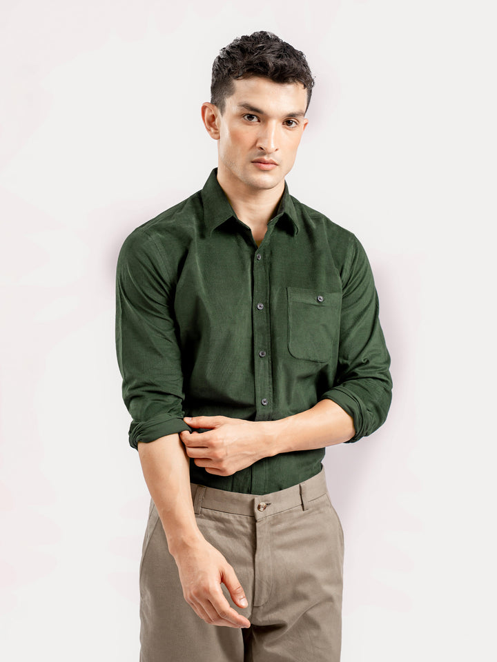 Dark Green Corduroy Shirt