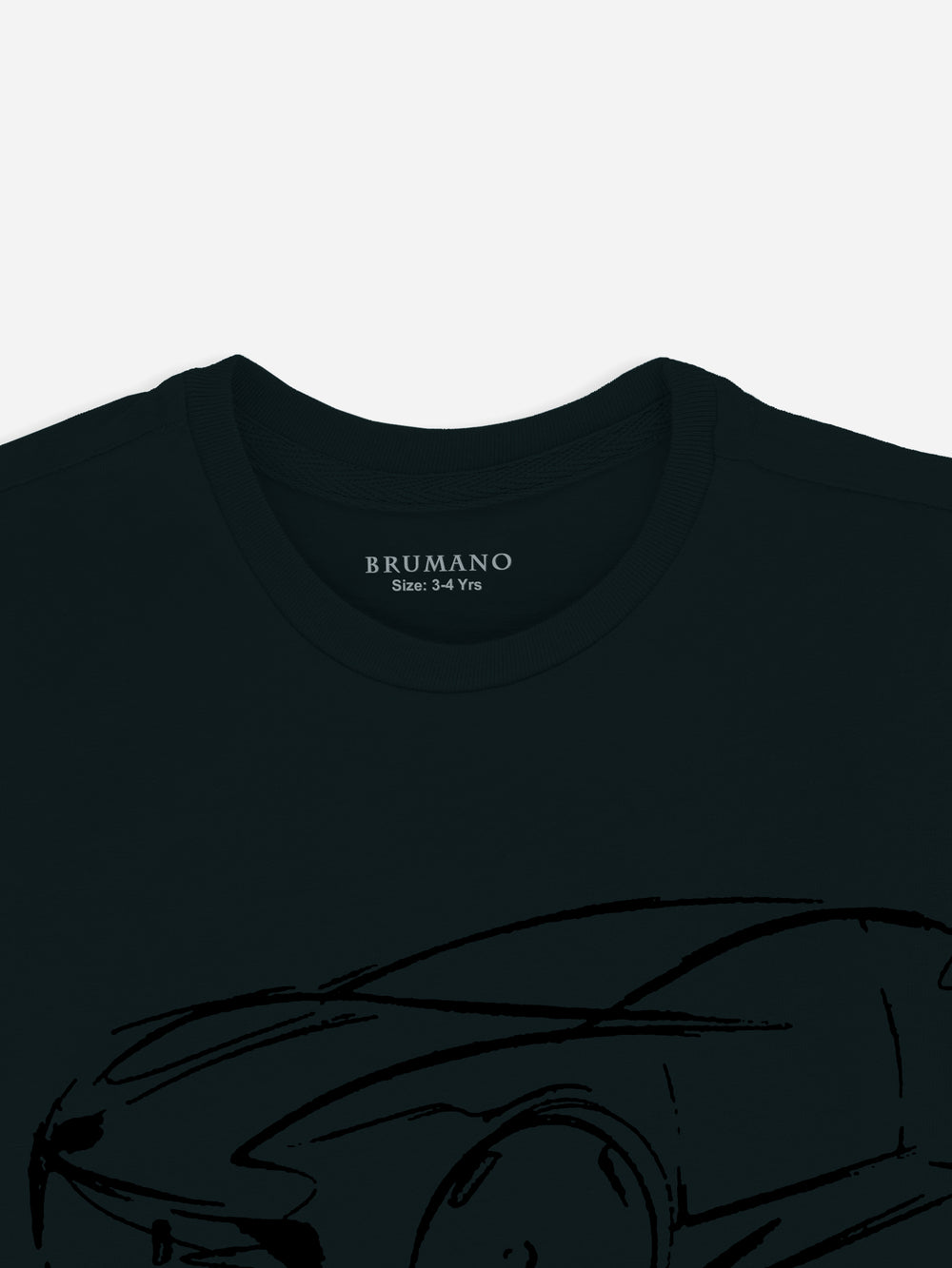 Dark Green Graphic 'Car' Printed Casual Tee