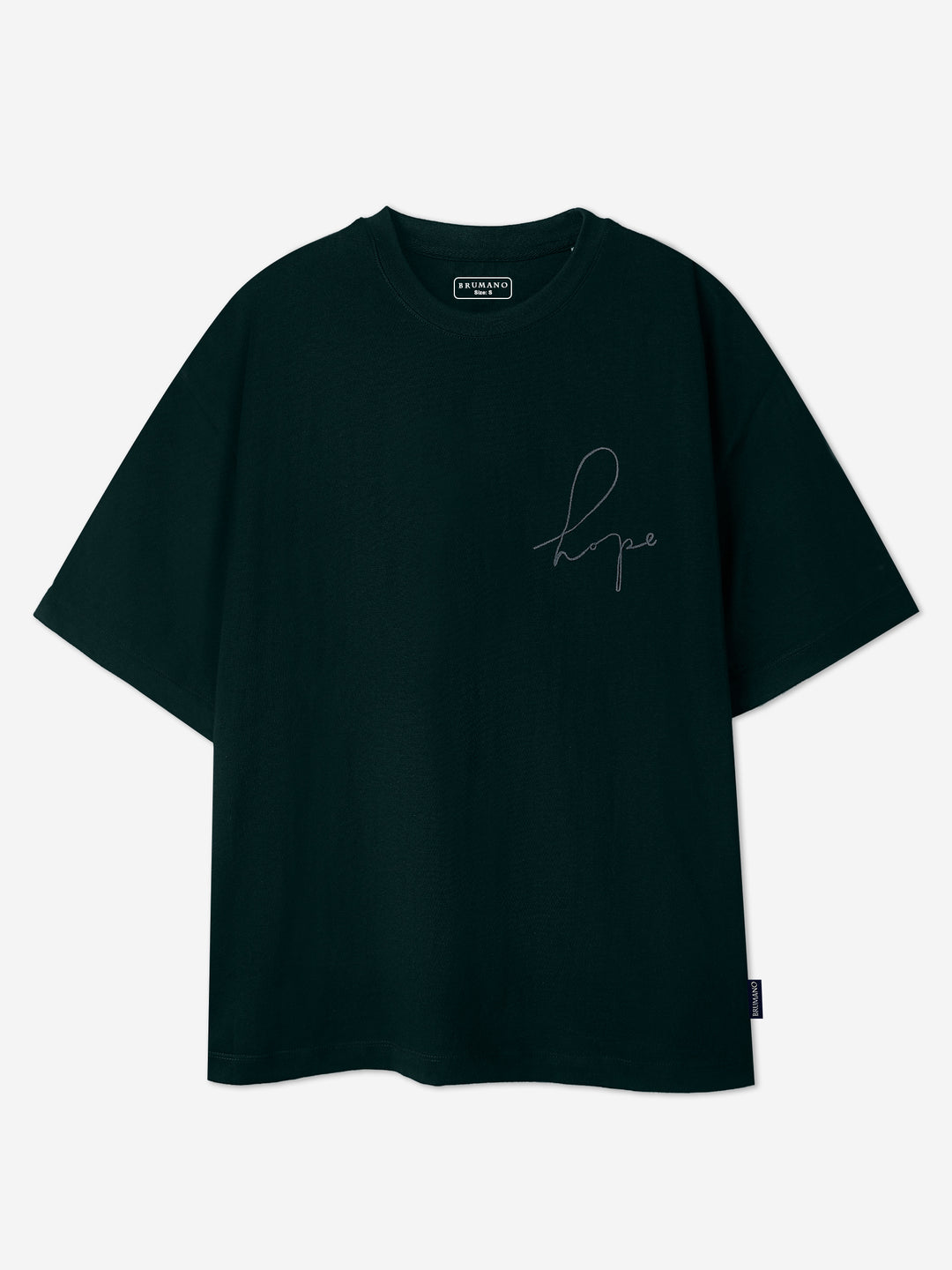 Darkgreenoversizedt shirtwithminimalist hope embroiderybrumanopakistan