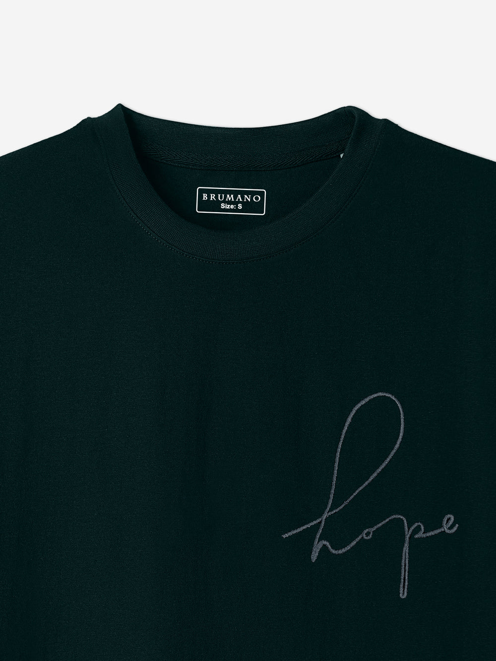 Darkgreenoversizedt shirtwithminimalist hope embroiderybrumanopakistan2