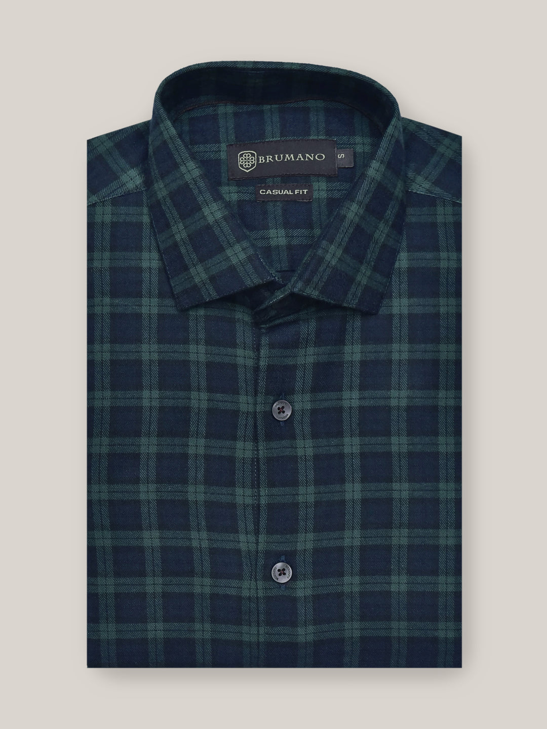 Dark Green & Blue Flannel Checkered Shirt Brumano Pakistan