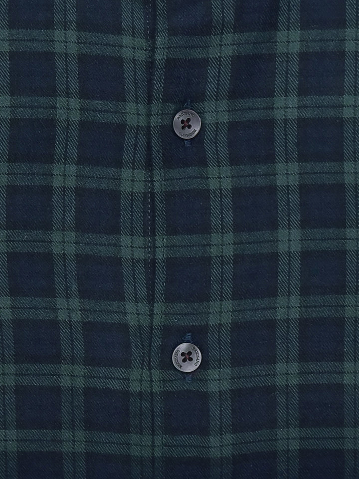 Dark Green & Blue Flannel Checkered Shirt Brumano Pakistan