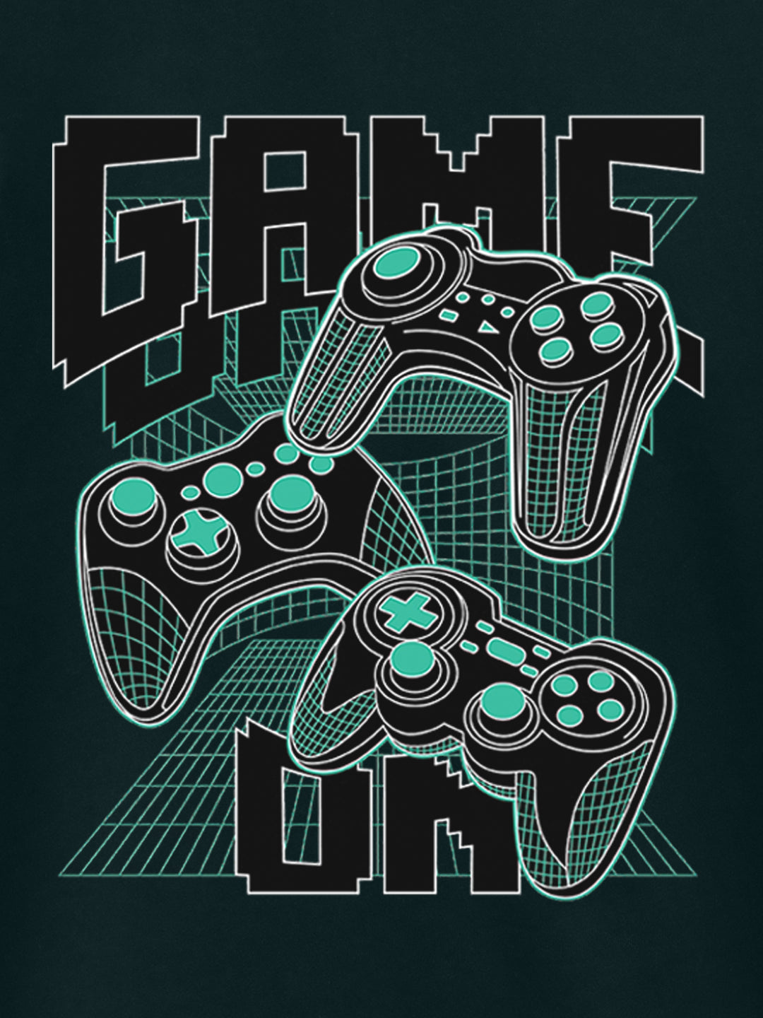 Dark Green 'Game On' Prinetd T-Shirt