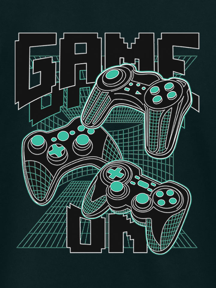 Dark Green 'Game On' Prinetd T-Shirt