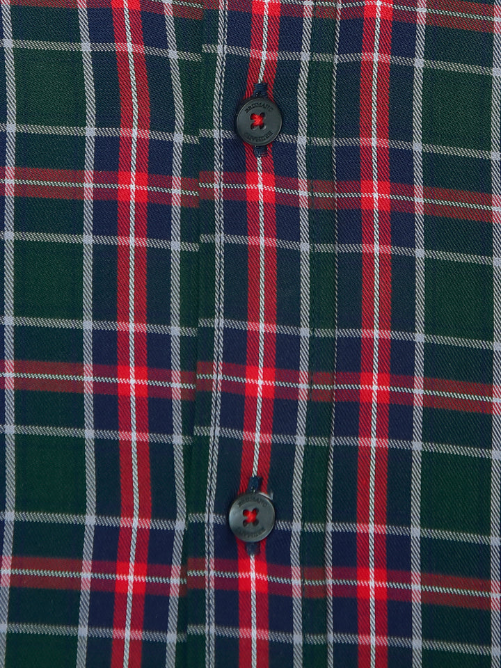Dark Green & Red Flannel Checkered Shirt Brumano Pakistan