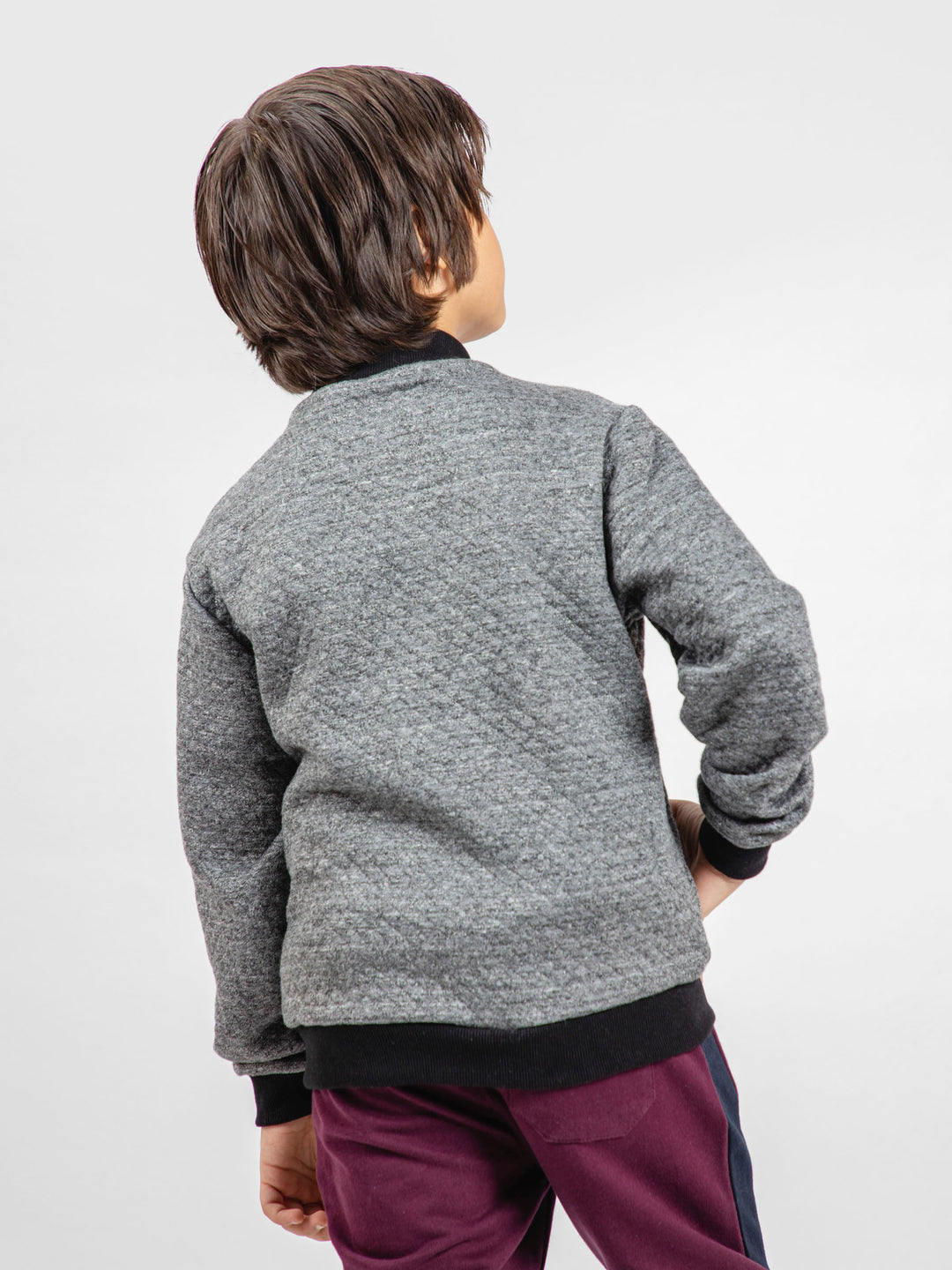 Dark Grey Casual Quilted Baseball Jacket - Unisex Brumano Pakisttan