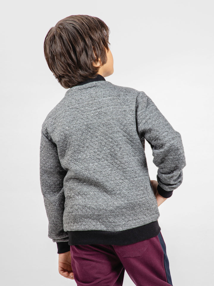 Dark Grey Casual Quilted Baseball Jacket - Unisex Brumano Pakisttan