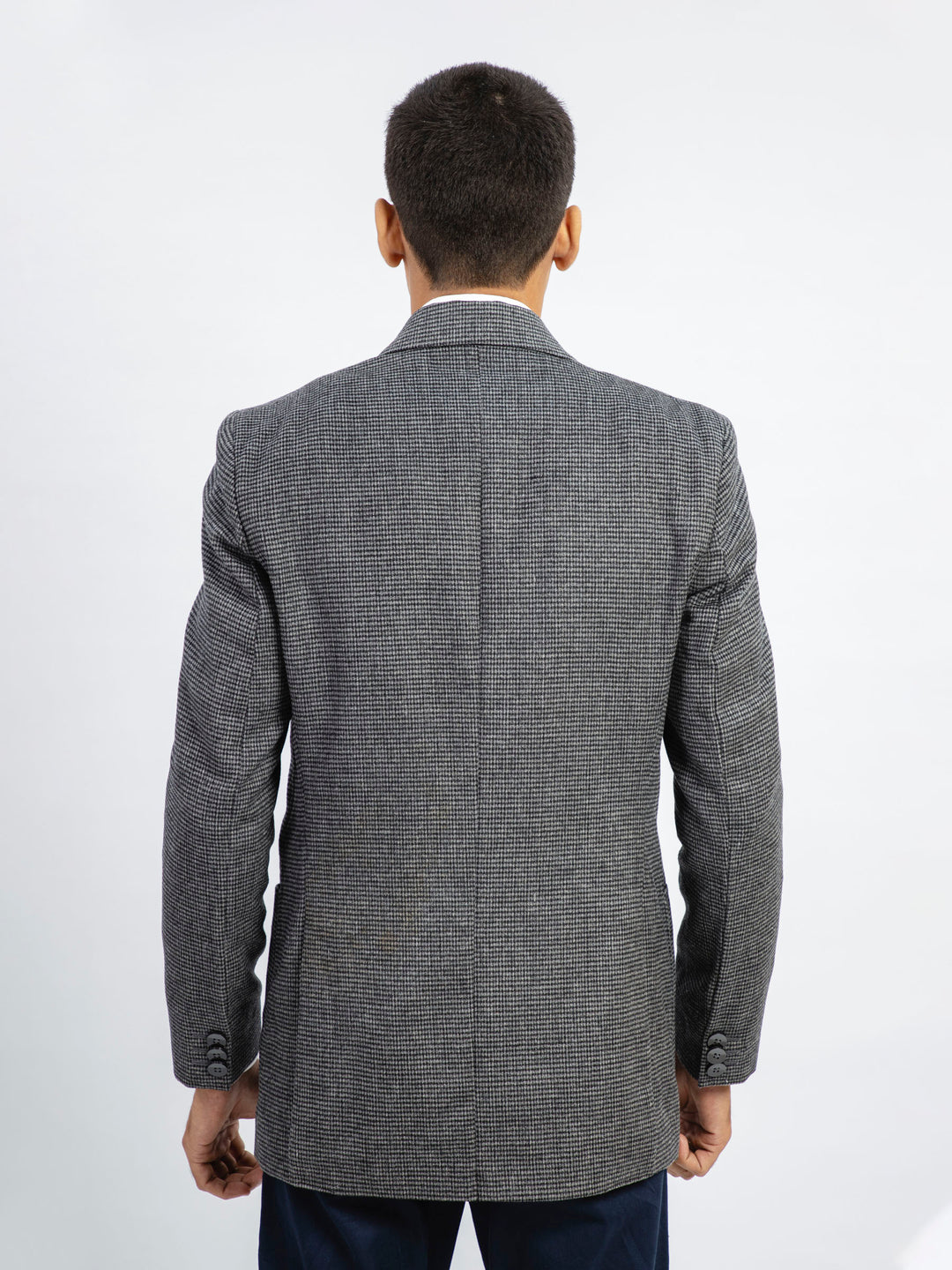 Dark Grey Checkered Wool Blazer Brumano Pakistan
