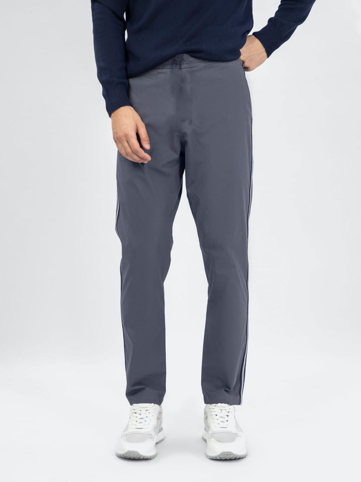 Dark Grey Cotton Pajama With Contrasting Detailing