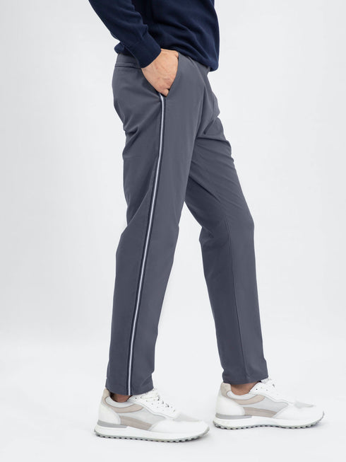 Dark Grey Cotton Pajama With Contrasting Detailing